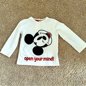 Disney Baby Mickey Mouse Toddler long sleeves 100% cotton tee; Size 24/36 Months